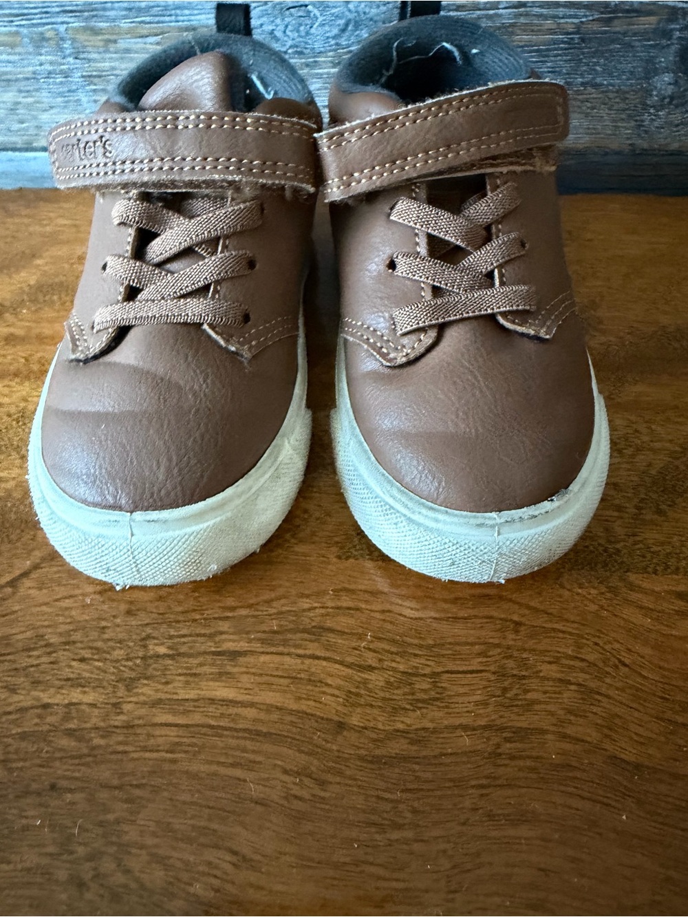 Carter's Brown Lace-Up High-Top Toddler Shoes Size 8